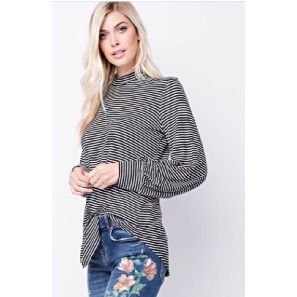 Black and White Striped Long Sleeve